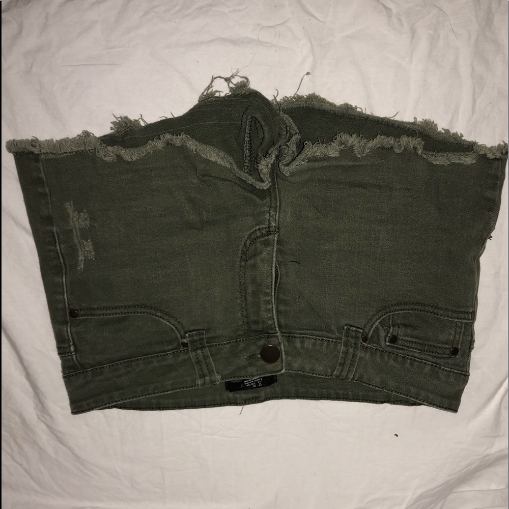Army green shorts